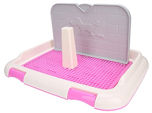Superposition de Toilette pour Chien, Toilette pour Chien, Toilette Intérieure pour Chiot, Pot en V, Toilette pour Chien avec 1 X Toilette pour Chien (Rose)