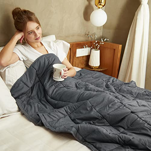 DREAMLANDING Gewichtsdecke Glasperlen Füllung Schwerkraftdecke für Erwachsene Schwere Decke (150 * 200cm,9kg)