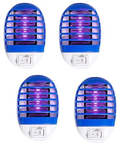 Anti Mouche Electrique Lampe Anti Moustique Interieur Lot de 4 Lampe Anti Moustique Electrique UV Tue Mouche Tue Mouche Eléctrique Cuisine,Chambre à Coucher,Salle à Manger