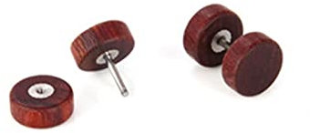 Ohrstecker Herren Rot, Ohrringe Damen Nobel Hölzern Holz Ohr Tragus Schmuck Zurückschrauben 12mmx12mm