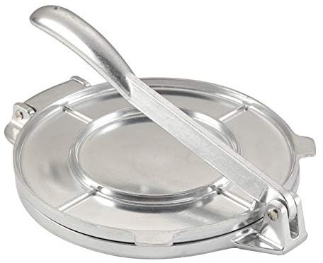 Youyijia 8 Inch Tortilla Press Tortilla Maker Food Grade Aluminum Tortilla Dough Press for Flour Tortilla Pie Crusts for Home Kitchen (Silver)