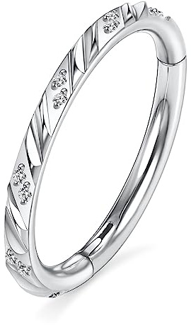 AROWRO Piercing aus 316L Chirurgenstahl und Zirkonia für Ohr und Nase, 20, 18, 16, 14 Gauge, für Damen und Herren