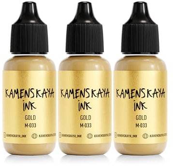 KAMENSKAYA Metallic Alcohol Ink Set - Gold Alcohol Ink - 3 pcs 0.51 fl oz (15 ml) Each