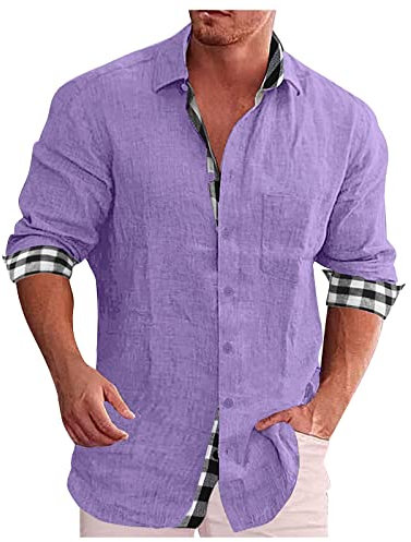 Chemise Homme Casual Chic Chemises Business Homme avec Poche Chemise Homme Manches Longues Classique Chemise sans Repassage Chemisette Homme Regular Fit Chemisette pour Homme Travel Confortable