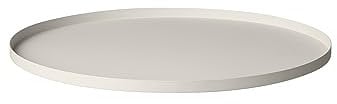 blomus Tablett -Peasy- Serviertablett aus Edelstahl | Dekotablett rund mit Rand ⌀ 38cm (L, Moonbeam)