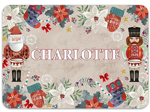 Paper Themes Personalised Christmas Placemats (Santa and Nutcracker)