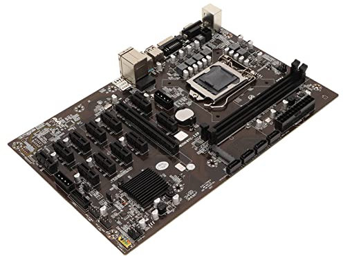 Für B250 BTC 12P Mining Mainboard LGA 1151 Series Prozessoren der 6. und 7. Generation, DDR4 DIMM USB3.0 ATX Motherboard mit 12 PCIE SATA3.0 Ports, Unterstützt Bis zu 12 GPUs, 4