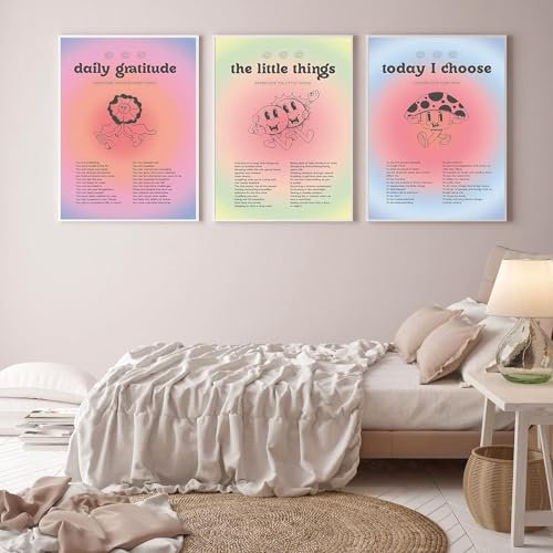 FEOFTIE Aura-Poster, Engels-Zahlen-Poster, Affirmationen, Wandkunst, Y2k-Poster, Geist, Körper, Seele, Wandkunst, Aura-Poster, spirituelle Wanddekoration, trendige Wandkunst, Affirmationsposter, 30,5