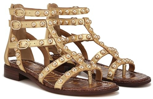 Sam Edelman Estella Damen Gladiator-Sandalen mit Nieten, Goldmine, 39 EU