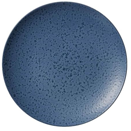 Ritzenhoff & Breker Kitwe Speiseteller, 28 cm, Essteller mit matter Maserung, Unikate durch Reaktivglasur, Steingut, Blau
