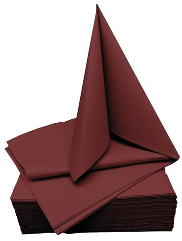 STAUBPIRAT Airlaid Servietten wein rot – 40 x 40 cm Dinner Serviette stoffähnlich - Gastro-Qualität - Tischdekoration für Geburtstag, Hochzeit, Feiern und Events - bordeaux