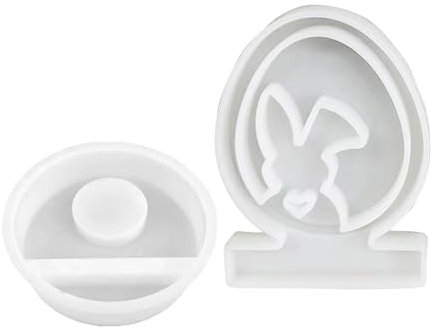 Handgefertigte Kerzenhalter Silikonformen DIY Eier Kaninchen Epoxidharz Gussformen Osterhasen Harzformen Halterformen Eier Kaninchen Silikonformen Osterhasen Epoxidharz Formen