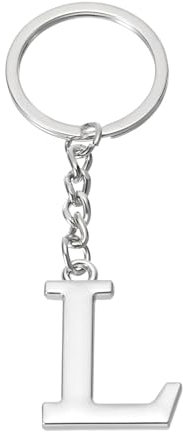 PATIKIL Initial Letter Schlüsselanhänger, Buchstabe L Schlüsselanhänger DIY Anhänger Schlüsselring Taschenrucksack Dekoration für Männer Frauen Partygeschenke, Silber