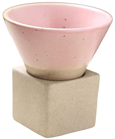 Duiaynke Taza de cerámica de 100 ml, taza de té de cerámica de cultura oriental, taza de té para ceremonias, accesorios para interiores y exteriores (rosa)