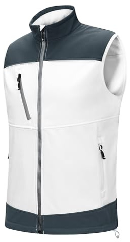 Scheibler Herren Arbeitsweste Ärmellose Softshell Weste Leichte Atmungsaktive Laufweste Wasserbeständig Winddichte Causal Outdoor Weste mit Fleece Innenseite für Radfahren Golf