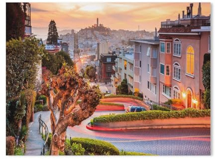 Puzzle 1000 Teile，Die Serpentinen der Lombard Street in San Francisco，DIY Handwerk Geschenk（50x70cm-600