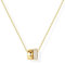 Dochais CZ Anhänger Halskette Damen - 14K Gold Vergoldet Einstellbare Funkelnde Zirkon Kette mit Doppeltem Kreis, Modeschmuck Geschenke für Frauen und Mädchen, 48+5cm