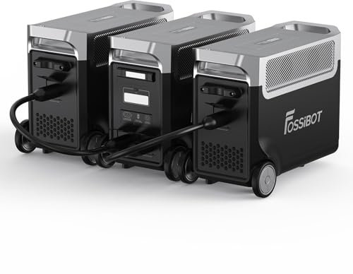 FOSSiBOT F3600 Pro con 2 baterías de ampliación FB3840, generador solar ampliable de 11,52 kWh con salidas AC de 3600 W (pico de 7200 W), paquete de baterías LiFePO4 para uso doméstico, emergencia,