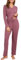Becotal Pigiama da donna, lungo, set da 2 pezzi, in cotone, a costine, tinta unita, per il tempo libero, set da 2 pezzi, rosa scuro, XXL
