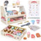 ACELIFE Eisdiele Holz, Holzspielzeug für Kinder Einkaufsladen Kinderküche Zubehör Montessori Spielzeug Weihnachten Geschenk Eisladen ab 3-6 Jahren