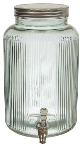 COOK CONCEPT, KA0495, Fontaine en verre coloré 5L pour boissons et apéritifs, idéale pour cocktails, bières et jus - Parfaite pour vos fêtes et événements - 5L