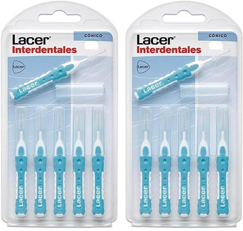 INTERPROXIMAL - Cepillo Interdental Recto Cónico 6 Unidade, Mango Bimaterial y Antideslizante, Cuello Flexible, Máxima Eficacia, Filamentos Tynex, Previene y Elimina la Placa Bacteriana (Paquete de 2)
