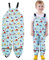 JinBei Pantaloni Impermeabili Bambino Ragazzi Antivento Antipioggia Salopette Blu Scavatrice Cinturino Regolabile Leggero con Striscia Riflettente Tasca Sportivo Pantaloni Bambini 2-3 Anni