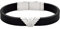 Emporio Armani Herrenarmband aus Leder oder Edelstahl mit Karabiner-, Schieber- oder Druckknopfverschluss, Holzkohle Schwarz