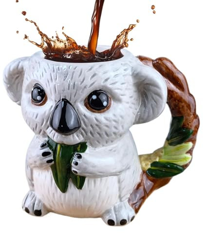 Nuyhgtr Simpatica tazza a forma di koala, Koala tazza per caffè, Koala Cup per tè, Simpatica tazza a forma di animale, Koala Bear tazza, Koala tazza di caffè a tema, Koala tazza di caffè adorabile