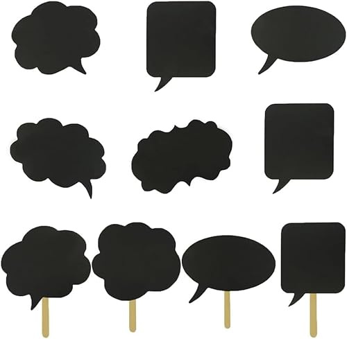 Musedimall 10 PCS DIY Photo Booth Props, Photobooth Requisiten fotoaccessoires Hochzeit, Sprechblasen mit Kreide für Partys Hochzeitsfest Wiedervereinigung Geburtstag