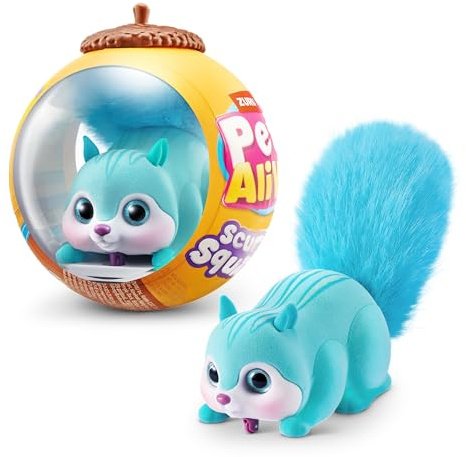 Pets Alive Scurry'n Squirrel (Blue) by ZURU – Interactive Robotic Pet Toy, Moving Squirrel with Realistic Movements and Sounds, Ages 2+, Child Toddler