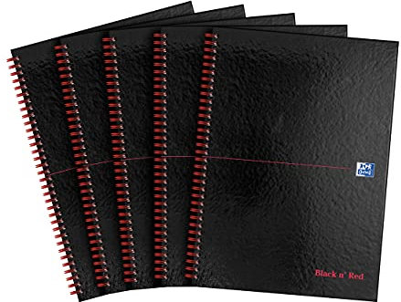 Black n Red Spiralbuch 90 g/m² liniert 140 Seiten A4 5 Stück