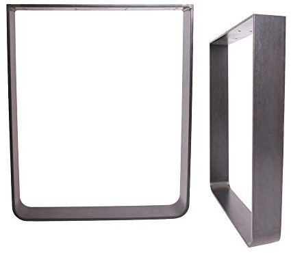 Tischgestell Rohstahl Klarlack matt TGF 100x10 km 700 rund gebogen Kufe, 1 STK