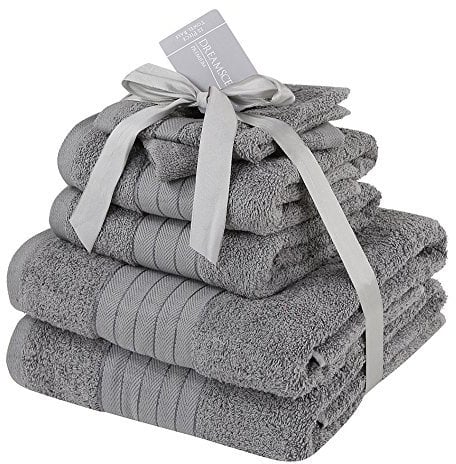 Brentfords Bath Bale, Towel Set, Cotton, Grey, 6 Piece