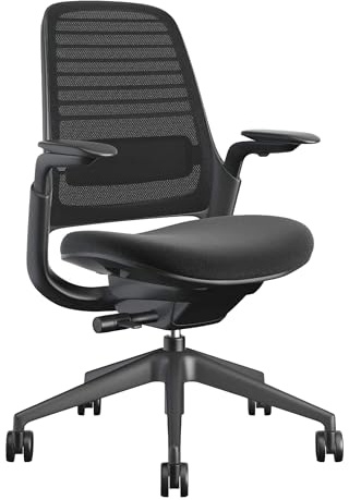 Steelcase Series 1 Ergonomic Office Chair, Carpet Floors, Licorice