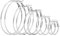 Elicola 5 Pairs Stainless Steel Hypoallergenic Shiny Large Hoop Earring Sets for Women Girl Silver