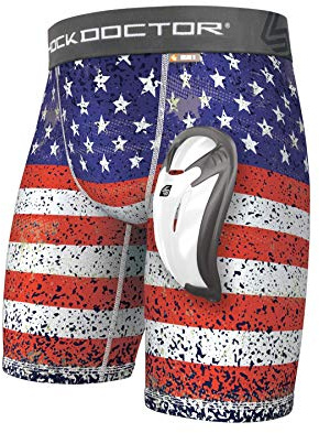 Shock Doctor 221 cm Compression Shorts, Flag of The United States, L