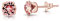 Orecchini Argento 925 Placcati Oro Rosa 18K con Brillantini di Cristallo - Punto Luce Orecchini Rosa a Lobo - Brillanti e Colorati - Diametro 6 mm