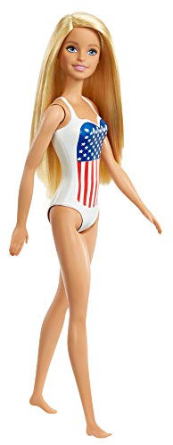 Barbie Doll, Blonde, in Swimsuit with US Flag