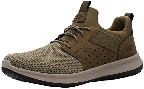 Skechers Men's Classic Fit Delson Camben Sneaker, Khaki, 11 M US