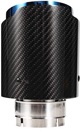 Auto Endrohr - Auspuffabdeckung Schwarz | Carbon Fiber Glossy Car Straight Auspuffrohr Heckspitze Heckspitze 63-101mm
