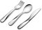 Alessi, Giro Kids collection UNS06S3, Kinderbesteckgarnitur aus Edelstahl 18/10 bestehend aus: Gabel, Messer, Löffel, Grau