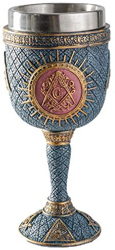 Pacific Giftware Masonic Square and Compasses Goblet with Removeable Inner