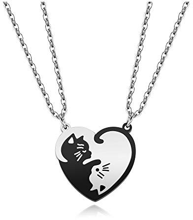 Zysta BFF Ketten für 2 Freundschaftskette Pärchen Kette Yin Yang Kette Puzzle Anhänger Halskette für Partner BFF Geschenke