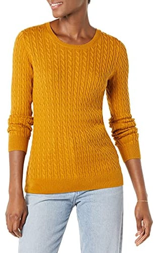 Amazon Essentials Maglione A Girocollo A Coste Leggero A Manica Lunga (Disponibile in Taglie Forti) Donna