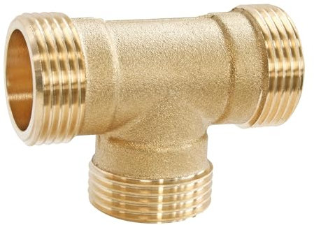 SOMATHERM FOR YOU, Té laiton à visser triple mâle 12/17 - Sachet de 2 pièces - Raccord plomberie pour eau chaude/froide - Compatible avec tous raccords laiton filetés