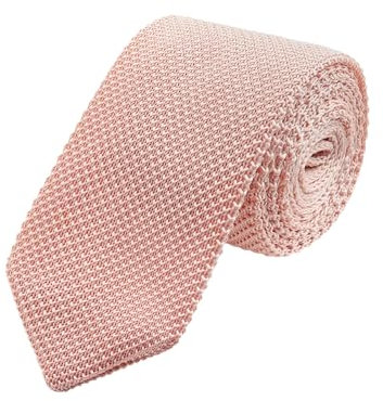WANYING Uomo 7cm 2,75 Cravatta Ristretto Lavorata a Maglia Skinny Stretta Sottile Cravatta a Maglia Stile Retrò Vintage Sporty Casual Business Da lavoro Basic - Tinta Unita Rosa Salmone