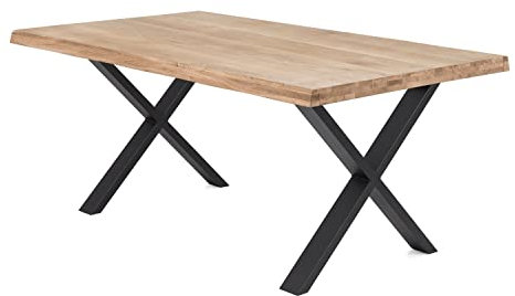 Möbel Jack Esstisch - Eiche massiv geölt - X-Gestell - 180 x 100 cm