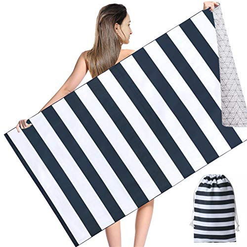 NovForth Strandhandtuch, 180 * 90 cm Mikrofaser Strandtuch mit Tasche, Schnelltrocknende Sporthandtücher, Reisehandtuch Saunahandtuch, Tragbares Badetuch Groß für Reise, Strand, SPA, Sauna