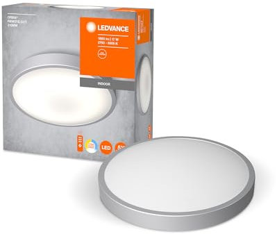 LEDVANCE LED Deckenleuchte Metall weiß, 14W, 1000LM, 2700K - 6000K, steuerbar durch Fernbedienung CCT, dimmbar, 310mm, Wandleuchte und Deckenlampe ORBIS